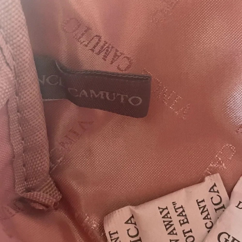 NWT Vince Camuto Rose Gold Metallic Cosmetic Makeup Travel Toiletry Bag